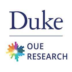 OUE Research's logo, an arrangement of bar chart bars in a rainbow circle